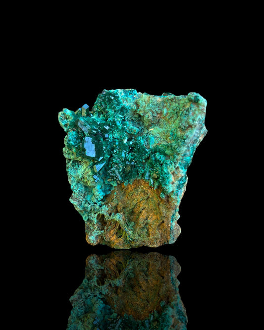 Dioptase and Malachite on Matrix from the Congo