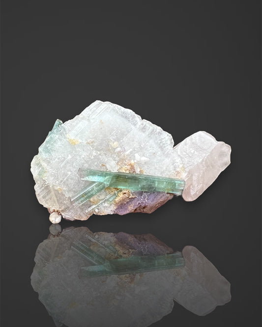 Tourmaline & Quartz with Lepidolite from the Agua Branca Mine, Minas Gerais, Brazil