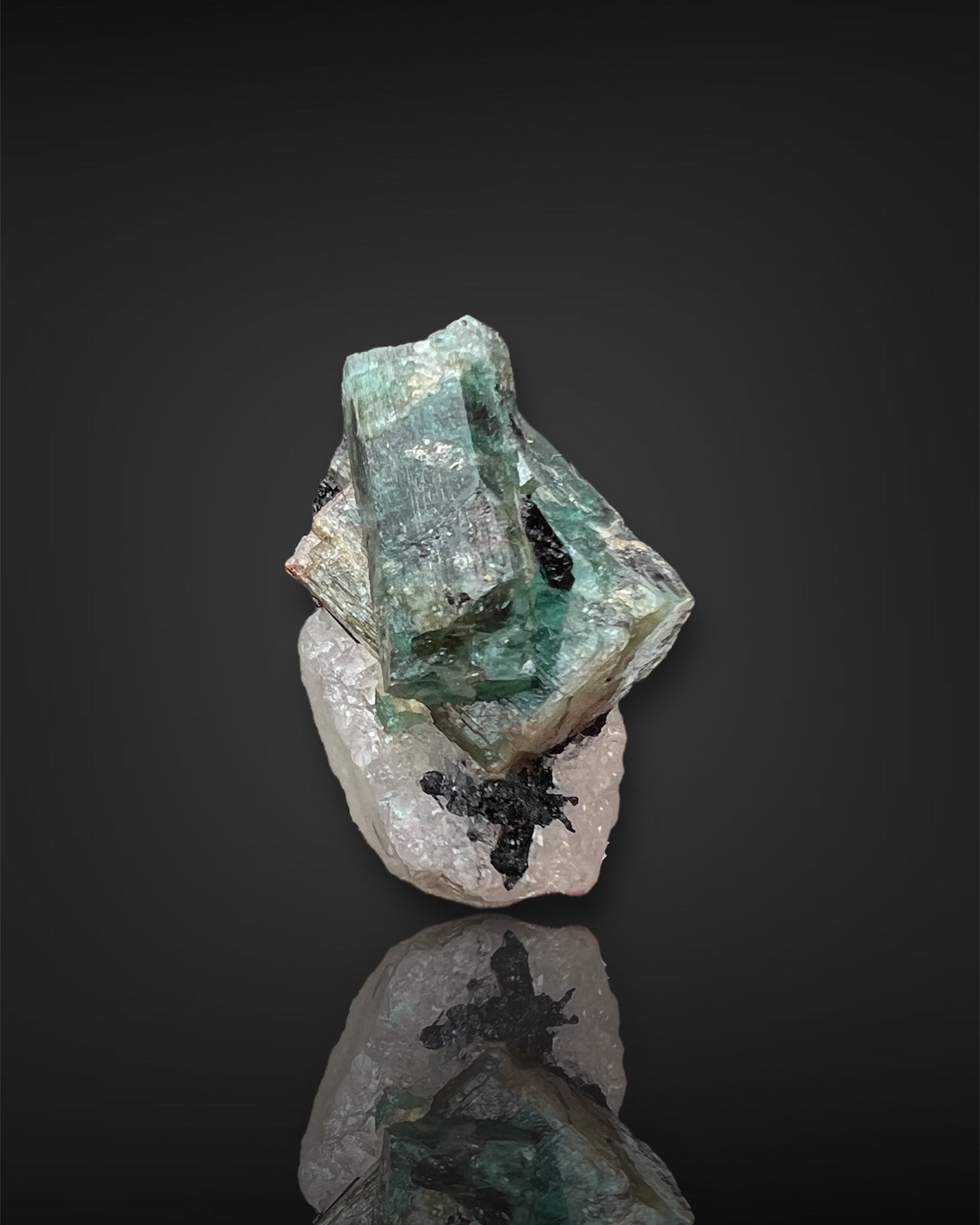 Emerald in Schorl & Quartz Matrix from the Kafubu Mines, Zambia