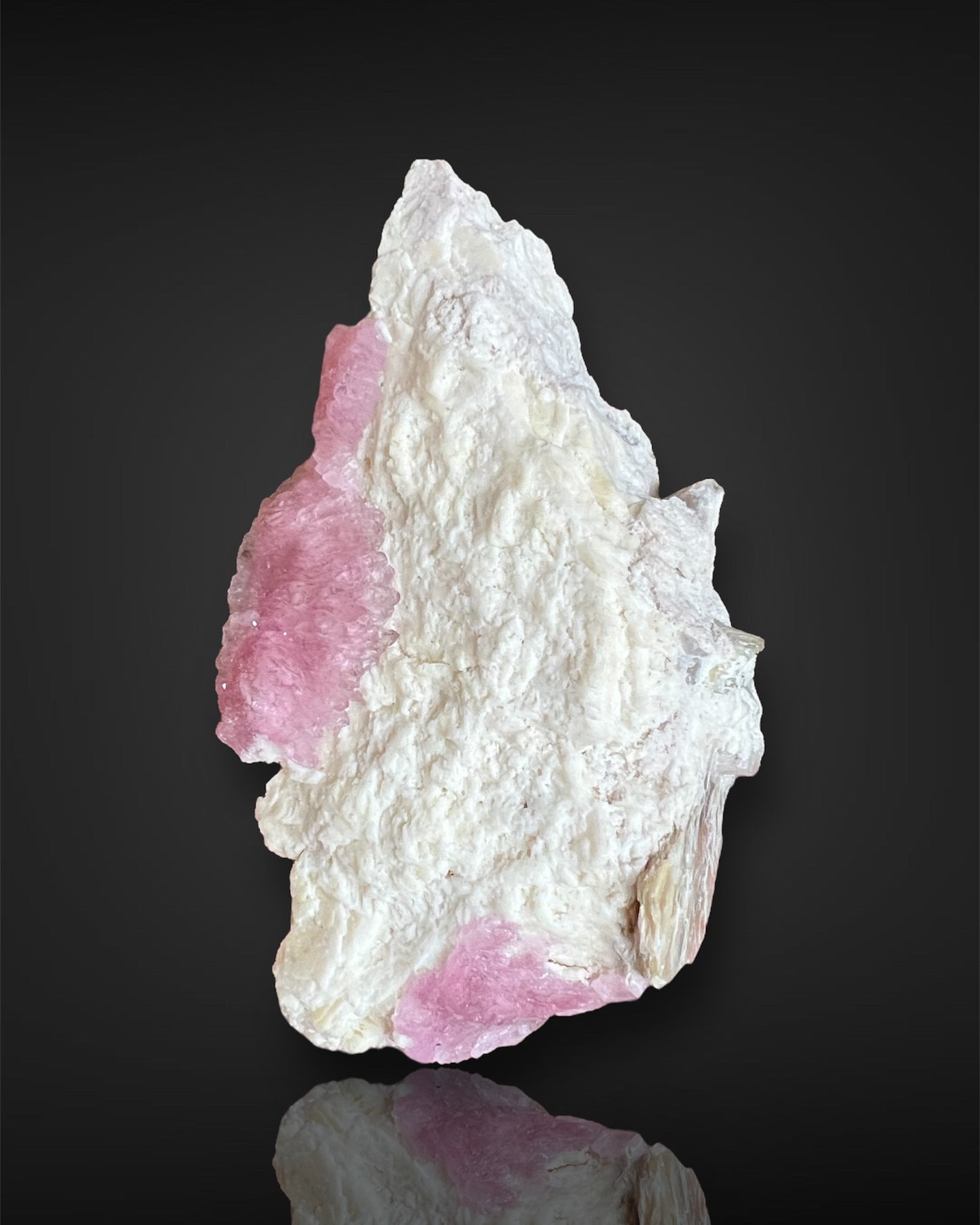 Crystallized Rose Quartz in Etched Feldspar with Star Mica from Itinga, Brazil