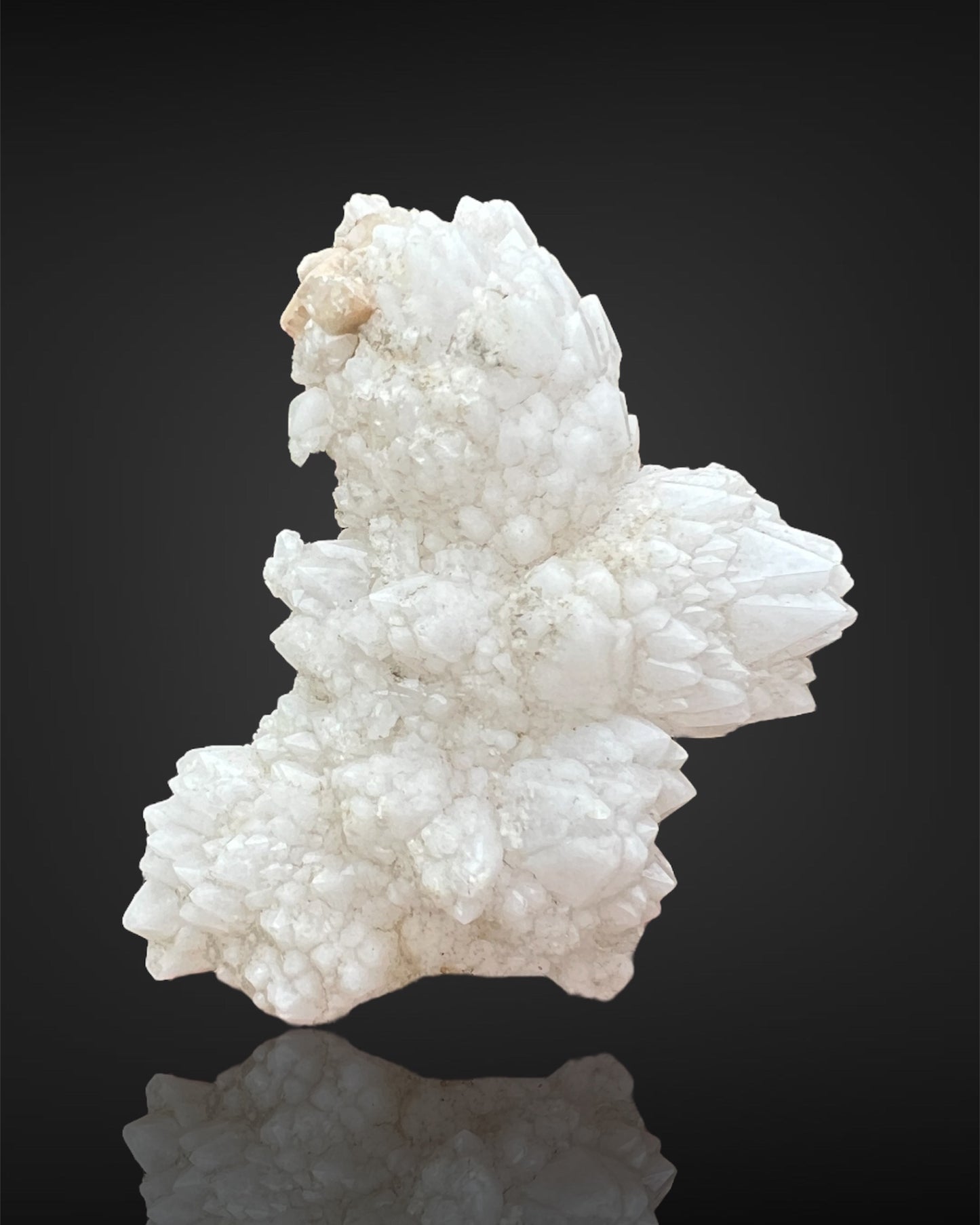 Quartz Cluster with Minor Dolomite and Hedenbergite  from Dalnegorsk, Russia