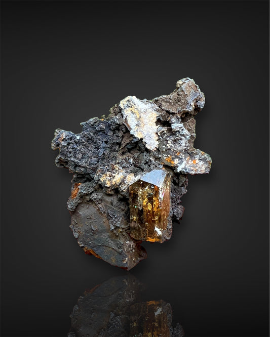 Imperial Topaz Crystal on Goethite Matrix