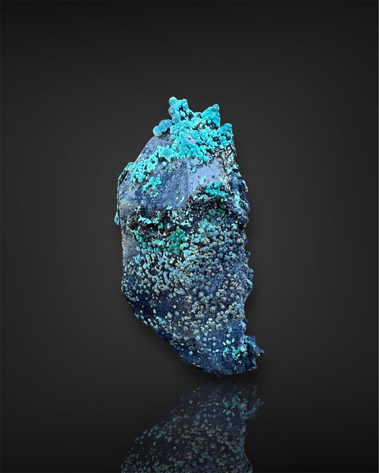 Chrysocolla on Quartz from the La Tentadora Mine, Peru