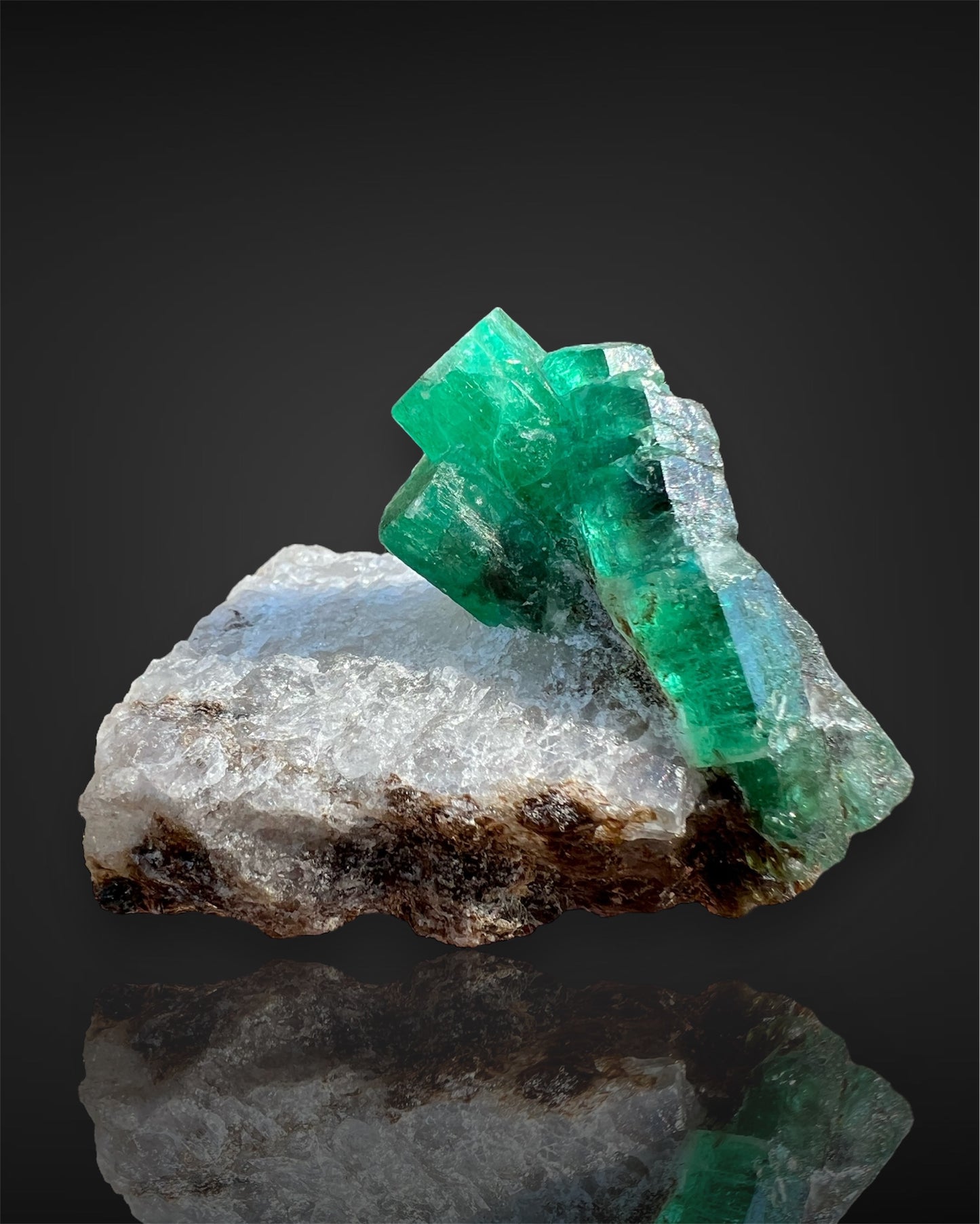 Emerald in Quartz Matrix from the Chitral Mine, Pakistan