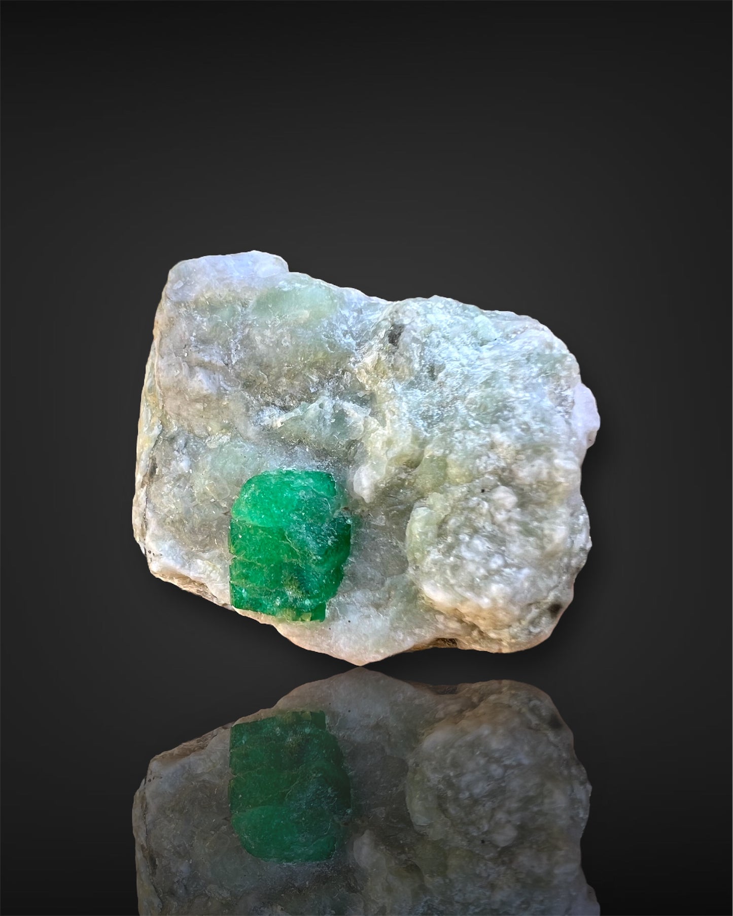 Emerald in Quartz Matrix from the Panjshir Valley, Afghanistan