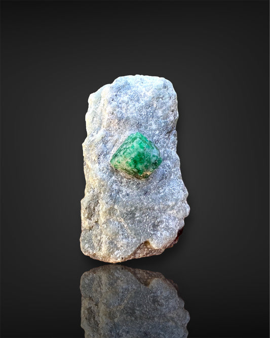 Emerald in Quartz Matrix from the Panjshir Valley, Afghanistan