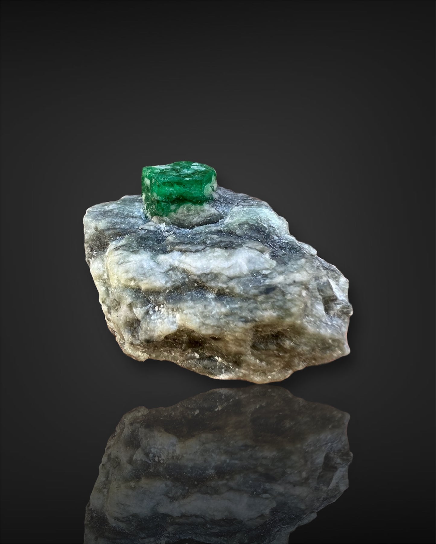 Emerald in Quartz Matrix from the Panjshir Valley, Afghanistan